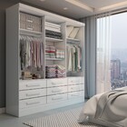 Guarda-roupa Casal Ferrara 3 Portas 9 Gavetas Branco - Panora