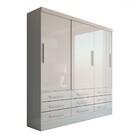 Guarda-roupa Casal Ferrara 3 Portas 9 Gavetas Branco - Panora