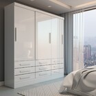 Guarda-roupa Casal Ferrara 3 Portas 9 Gavetas Branco - Panora