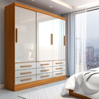Guarda-roupa Casal Ferrara 3 Portas 9 Gavetas Cinamomo/off Wh