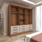 Guarda-roupa Casal Ferrara 3 Portas 9 Gavetas Cinamomo/off Wh