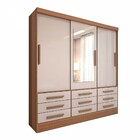 Guarda-roupa Casal Ferrara 3 Portas 9 Gavetas Com Espelho Cin