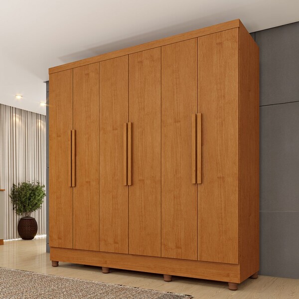 Guarda-roupa Casal Finlândia Plus 6 Portas 4 Gavetas Cinamomo