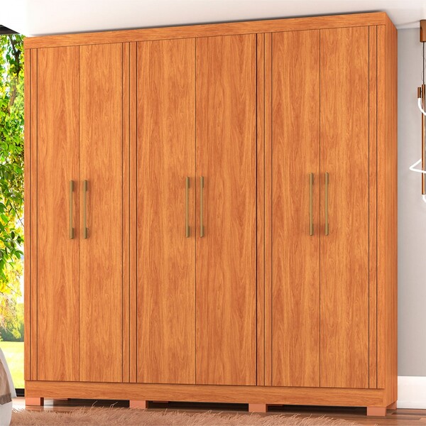 Guarda-roupa Casal Fiorini 6 Portas 4 Gavetas Cinamomo - Pnr