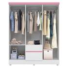 Guarda Roupa Casal Flash Ii 6 Portas 2 Gavetas Branco Rosa Fl