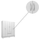 Guarda Roupa Casal Flash Ii 6 Portas 2 Gavetas Branco Rosa Fl