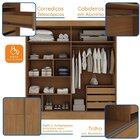 Guarda-roupa Casal Flex 2 Portas 3 Gavetas Pantanal