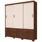 Guarda Roupa Casal Flex 3 Portas Ipê H02 Castanho/off White -
