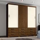 Guarda Roupa Casal Flex 3 Portas Ipê H02 Castanho/off White -