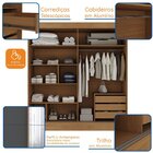 Guarda-roupa Casal Flex Com Espelho 2 Portas 3 Gavetas Pantan
