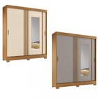 Guarda Roupa Casal Flex Ripado Com Espelho E Pés 2 Portas De