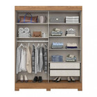 Guarda Roupa Casal Flex Ripado Com Espelho E Pés 2 Portas De