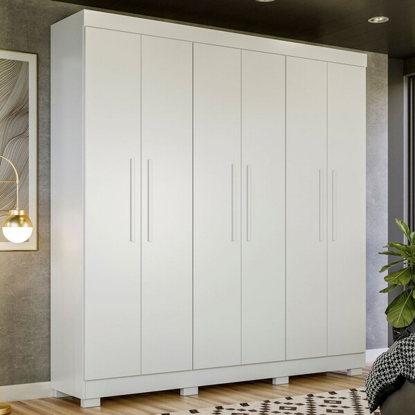 Guarda-roupa Casal Flórida 100% Mdf 6 Portas 4 Gavetas Branco