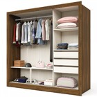 Guarda-roupa Casal Flórida 3 Portas De Correr 3 Gavetas Cacau