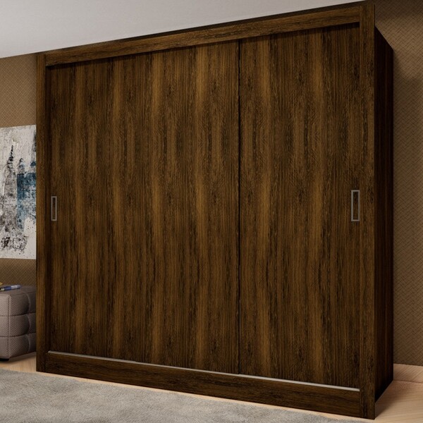 Guarda-roupa Casal Flórida 3 Portas De Correr 3 Gavetas Cacau