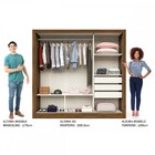 Guarda-roupa Casal Flórida 3 Portas De Correr 3 Gavetas Cacau