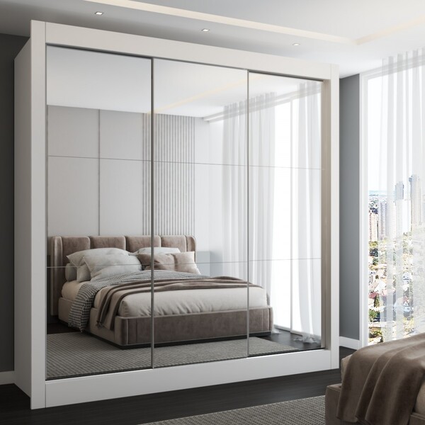 Guarda-roupa Casal Flórida 3 Portas De Correr 3 Gavetas Com E