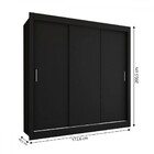 Guarda-roupa Casal Flórida 3 Portas De Correr 3 Gavetas Preto