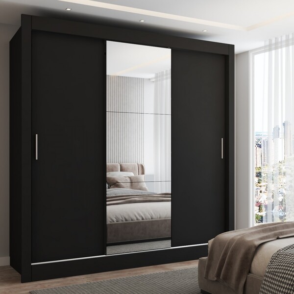 Guarda-roupa Casal Flórida 3 Portas De Correr Com Espelho 3 G