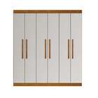 Guarda-roupa Casal Flórida 6 Pt Imbuia E Off White