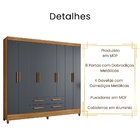 Guarda Roupa Casal Flórida 8 Portas Freijó Cinza Moval