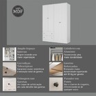 Guarda-roupa Casal Fort 4 Portas 2 Gavetas 100% Mdf Branco -