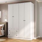 Guarda-roupa Casal Fort 4 Portas 2 Gavetas 100% Mdf Branco -