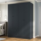 Guarda-roupa Casal Fort 4 Portas 2 Gavetas 100% Mdf Grafite -