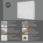 Guarda-roupa Casal Fort 6 Portas 4 Gavetas 100% Mdf Branco -