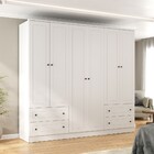 Guarda-roupa Casal Fort 6 Portas 4 Gavetas 100% Mdf Branco -