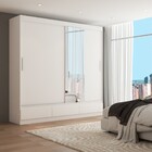 Guarda-roupa Casal Fortaleza 2 Portas 3 Gavetas Com Espelho B