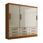 Guarda-roupa Casal Fortaleza 3 Portas 9 Gavetas Cinamomo/off