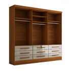 Guarda-roupa Casal Fortaleza 3 Portas 9 Gavetas Cinamomo/off