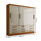 Guarda-roupa Casal Fortaleza 3 Portas 9 Gavetas Cinamomo/off