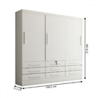 Guarda-roupa Casal Fortaleza 3 Portas 9 Gavetas Neve - Panora