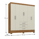 Guarda Roupa Casal Fortaleza 6 Portas 3 Gavetas Cinamomo/ Off