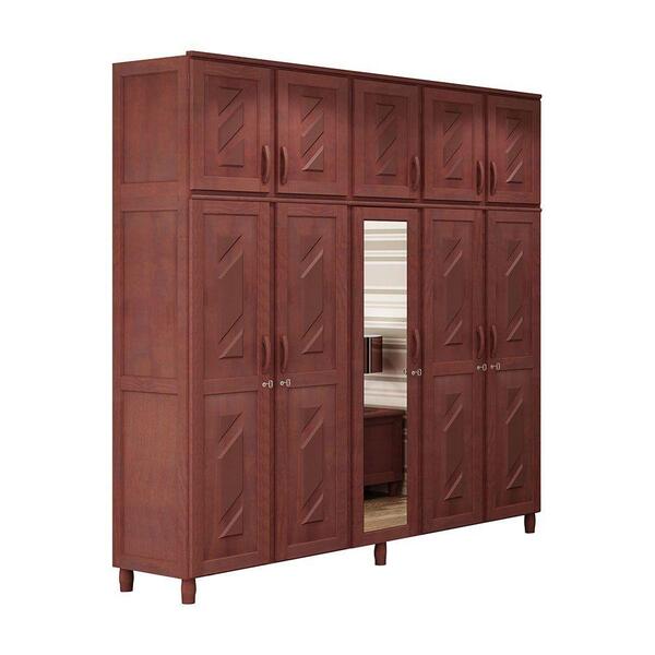 Guarda-roupa Casal Fosco 10 Portas Espelho 3 Gavetas