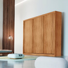 Guarda Roupa Casal Frisado 3 Portas De Correr Em Mdf Oslo Ruf