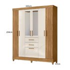 Guarda Roupa Casal Frisado 7 Portas 2 Gavetas 2 Espelhos E Pé