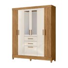 Guarda Roupa Casal Frisado 7 Portas 2 Gavetas 2 Espelhos E Pé