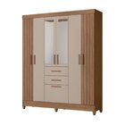 Guarda Roupa Casal Frisado 7 Portas 2 Gavetas 2 Espelhos E Pé