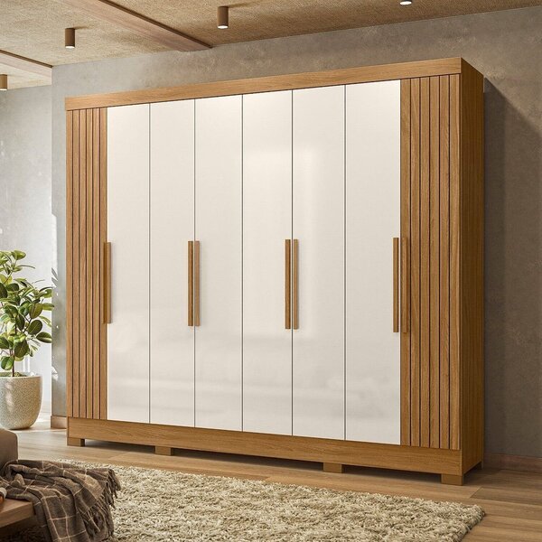 Guarda-roupa Casal Frisado 8 Portas 4 Gavetas E Pés Diplomata