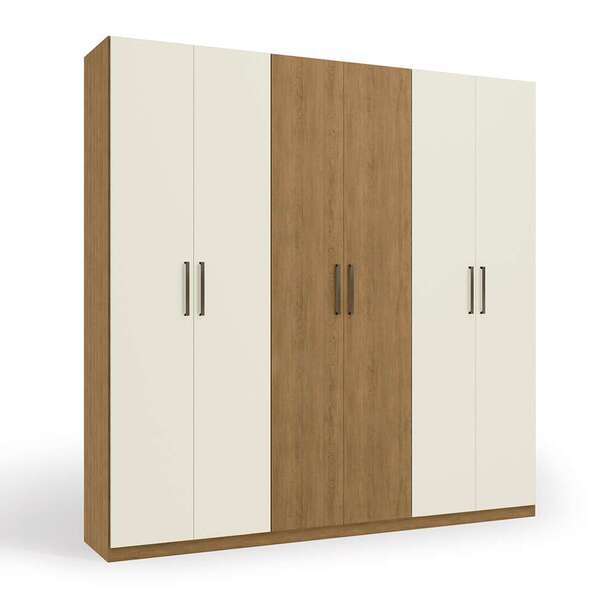 Guarda-roupa Casal Frow 6 Pt 2 Gv Freijó E Off White 232 Cm