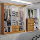 Guarda-roupa Casal Gavin 6 Portas 2 Gavetas E Espelho Com Côm