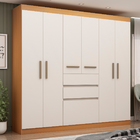 Guarda Roupa Casal Genialflex Berna Freijó Bco. Brilho Laca