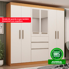 Guarda Roupa Casal Genialflex Berna Freijó Bco. Brilho Laca