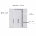 Guarda Roupa Casal Genova 4 Pt. 4 Gav. 1,80m Branco