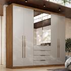 Guarda Roupa Casal Giardino 6 Portas 4 Gavetas Com Espelho -