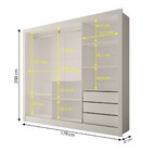 Guarda-roupa Casal Giulia 3 Portas 3 Gavetas Com Espelho Bran