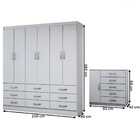 Guarda-roupa Casal Grace 6 Portas 9 Gavetas Com Cômoda 1 Port